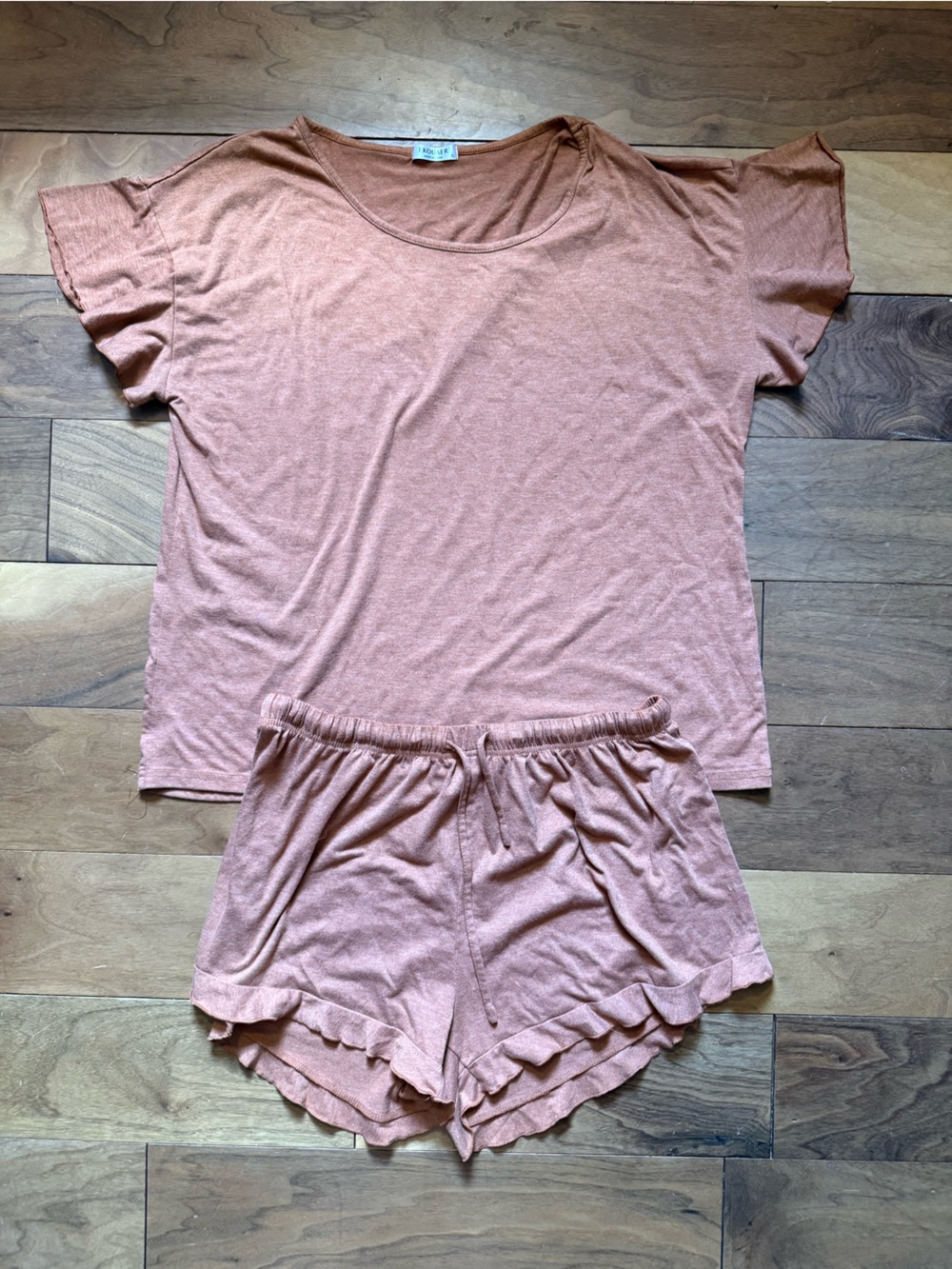 Women's Two-Piece Sleep Set - Peachy Pink Top & Shorts